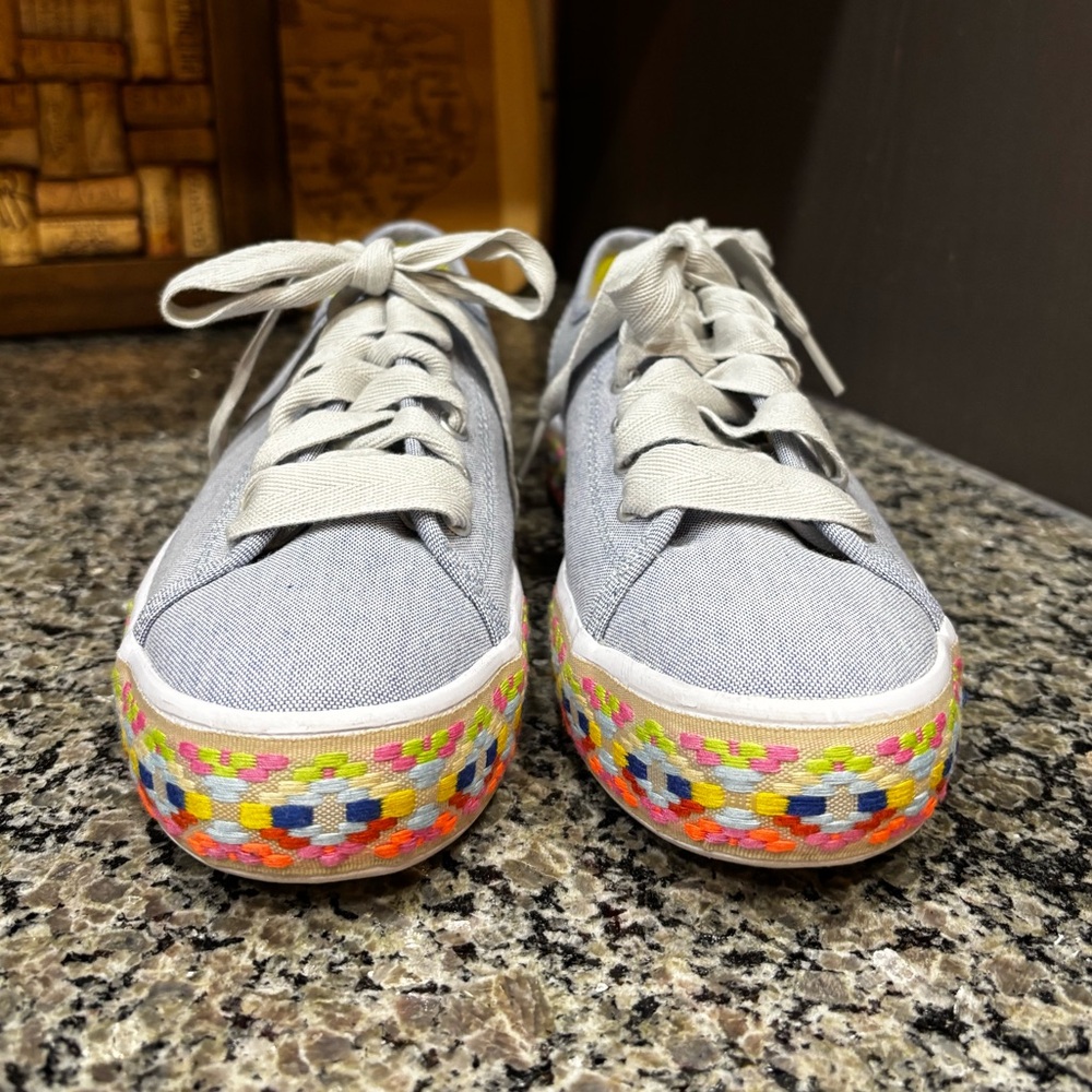 Keds Triple Kick Summer Foxing Embroidered Platform Sneaker Size 8 - Picture 3 of 9